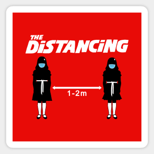 Funny Retro Horror Movie Social Distancing Quarantine Meme Sticker